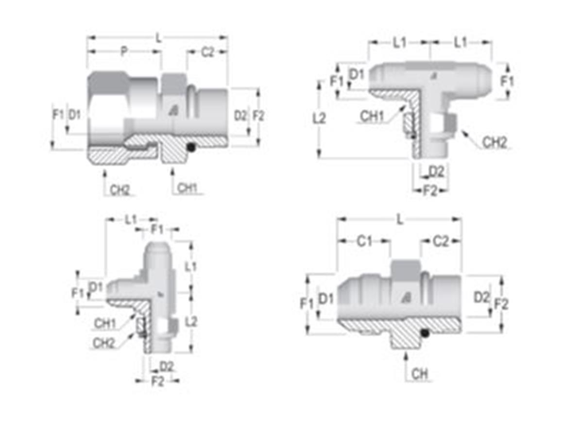 Alfagomma JIC 37°-JIC-Metric adapter