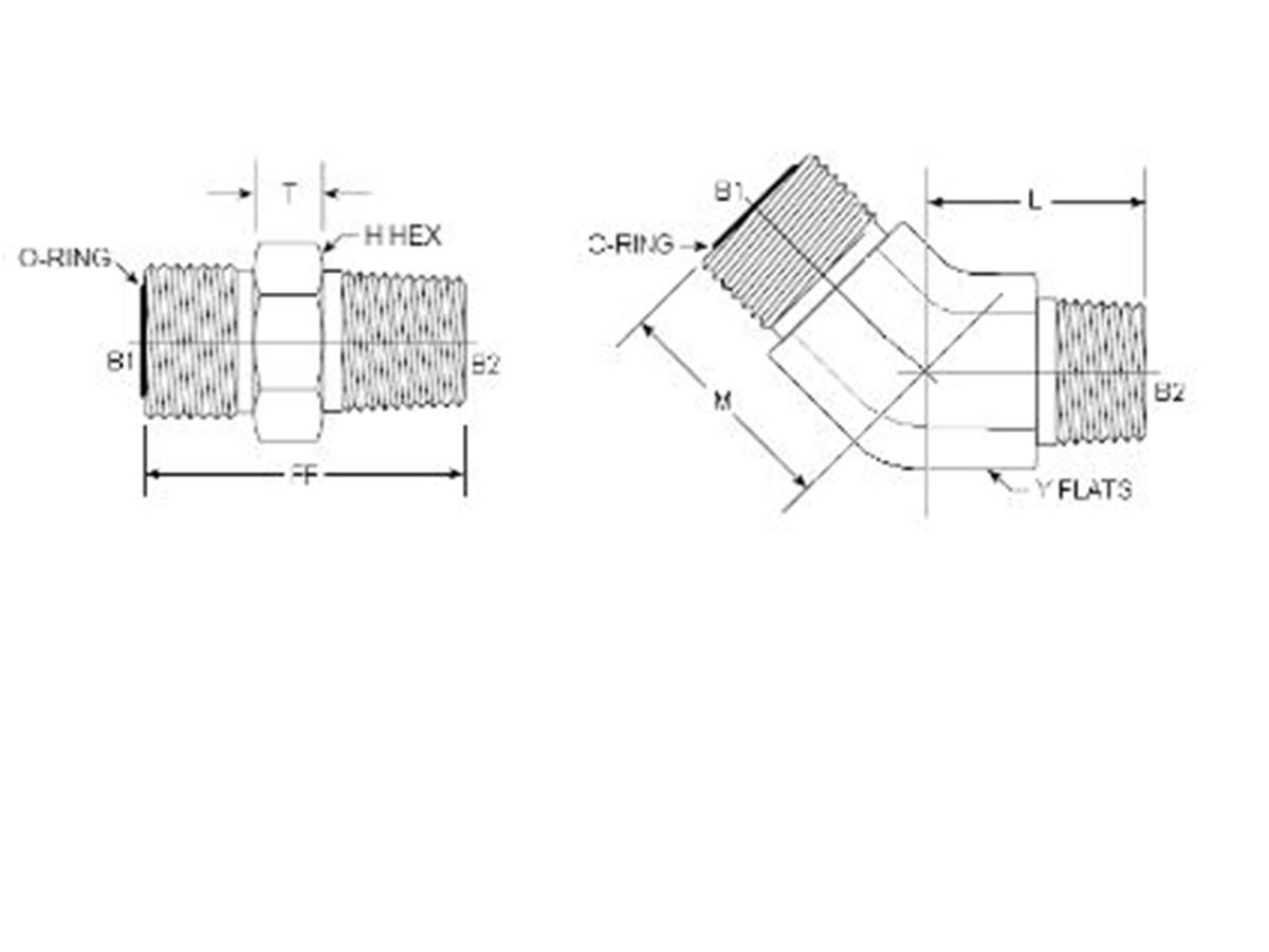 Alfagomma ORFS-NPT adapter