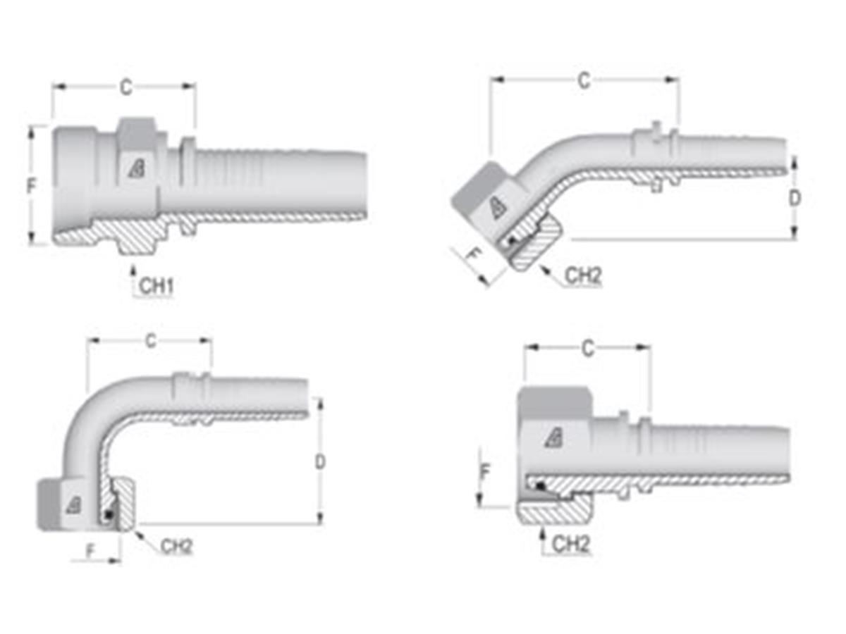 Alfagomma standard DIN metric inserts