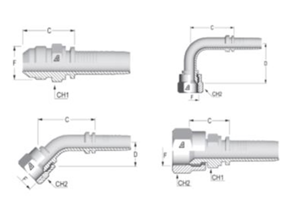 Alfagomma standard JIC 37° inserts